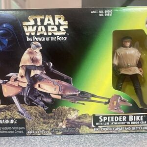 1996 Star Wars Speeder Bike with Luke Skywalker - Brown and Black